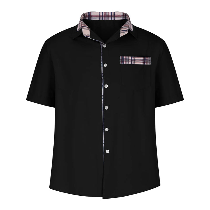 Men’s Summer Casual Shirt | Checked Trim, Short Sleeve
