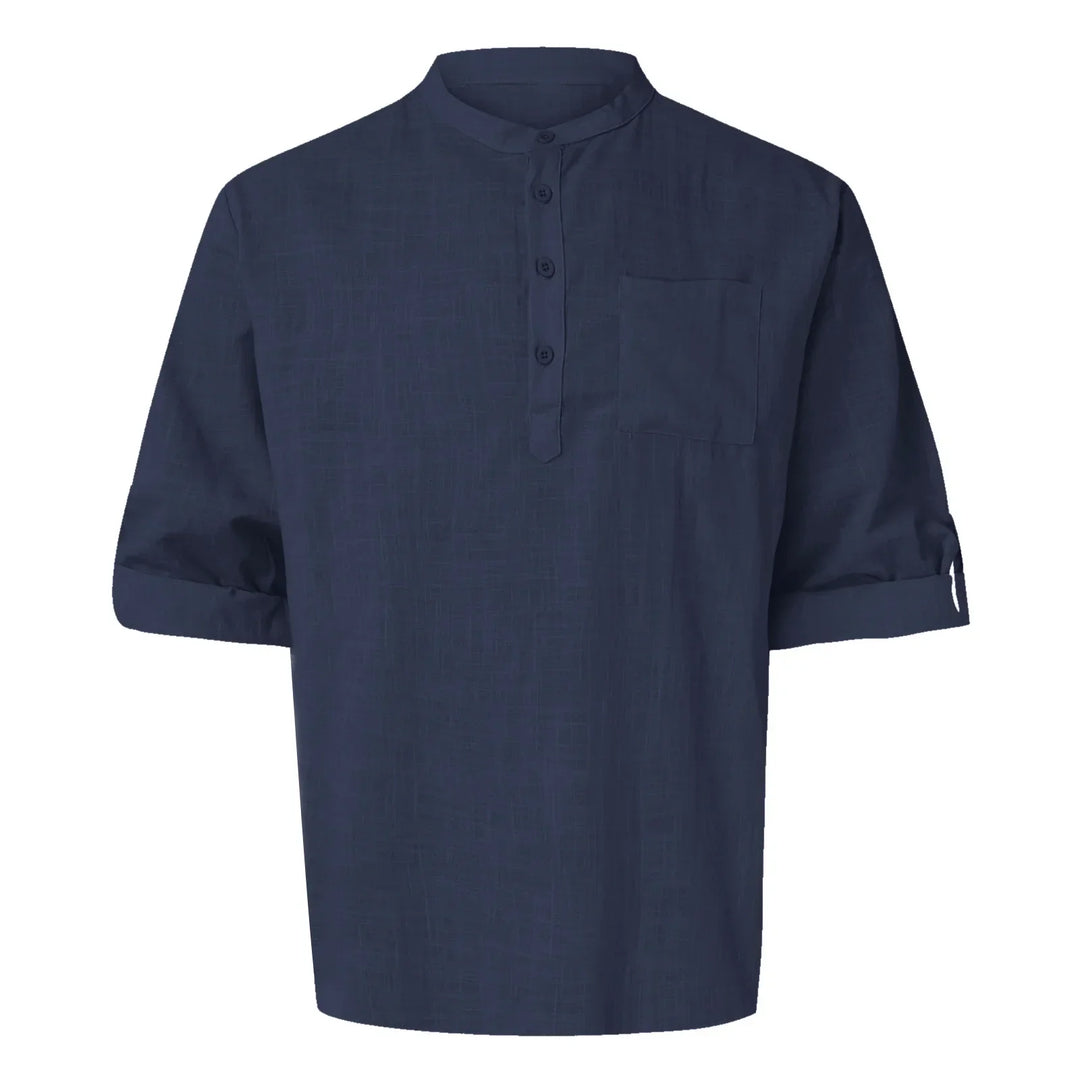 Men's Casual Summer Shirt | Henley, Long Sleeve