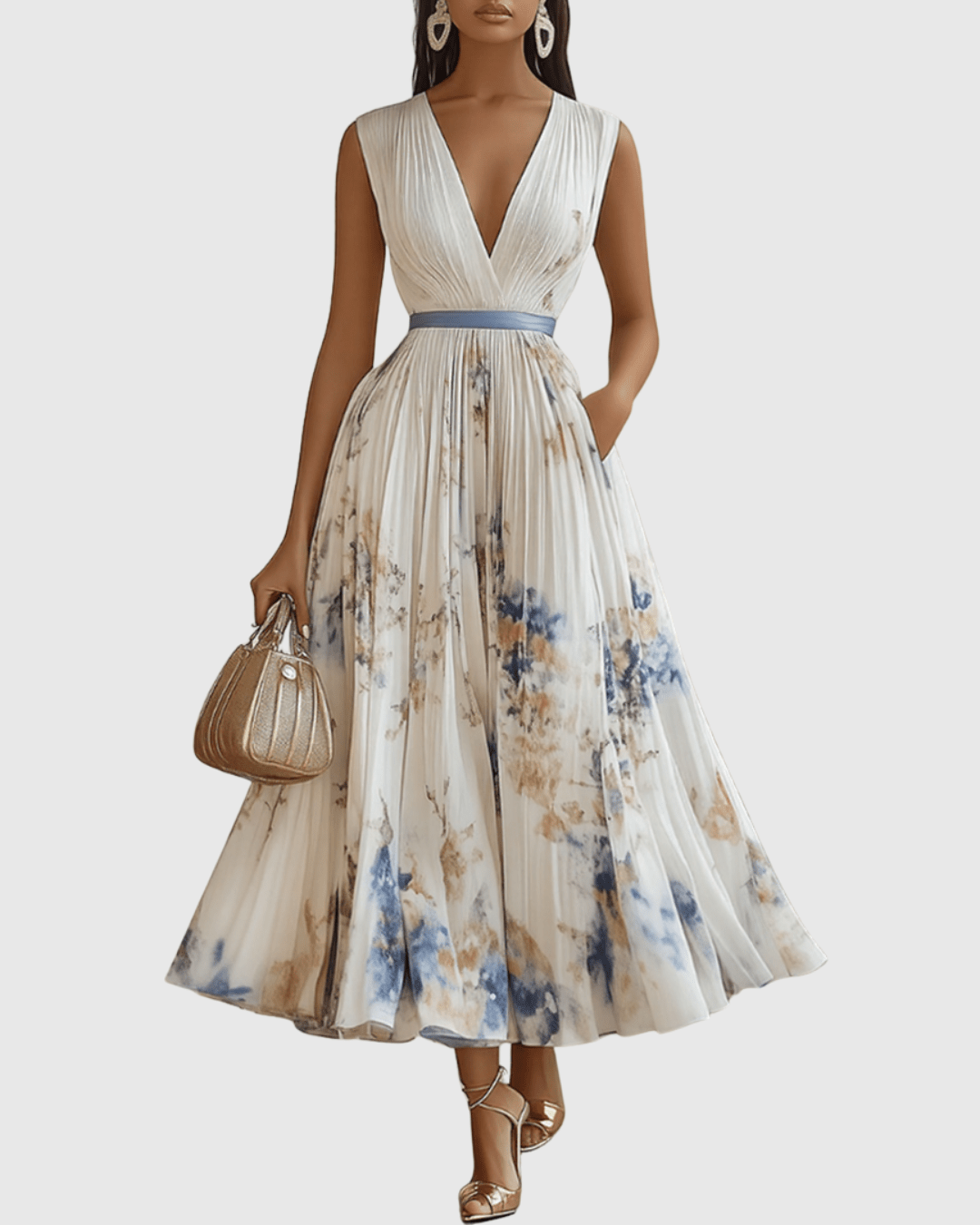 ROWELLA™ | Elegant Pleated Maxi Dress