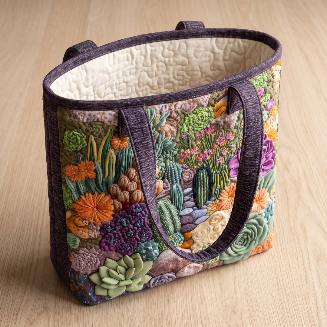 Artisanal Tote Bag - Succulent Garden