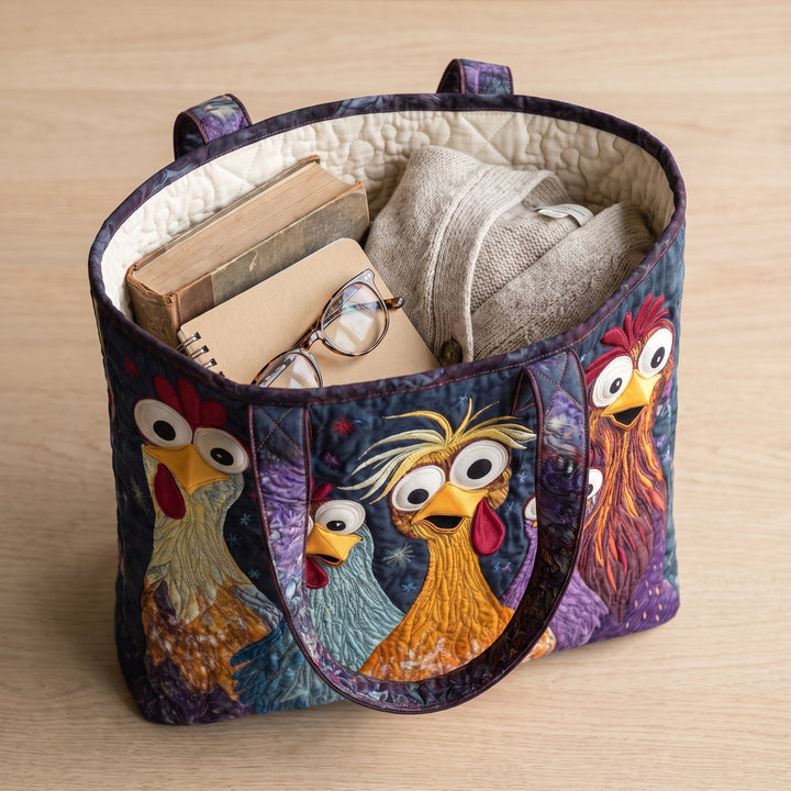 Artisan Bag - Five Colorful Chickens