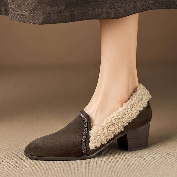 Caldena Shearling Leather Heels