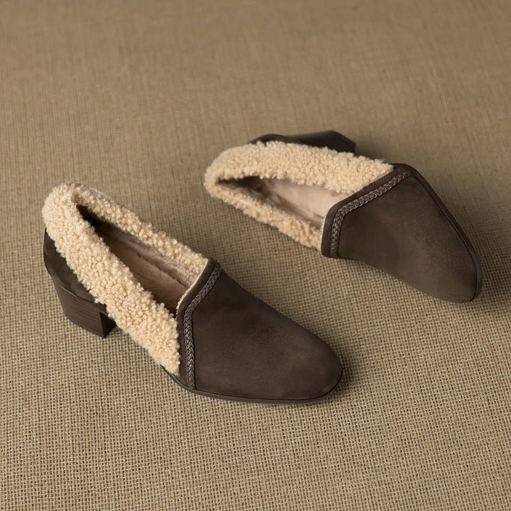 Caldena Shearling Leather Heels