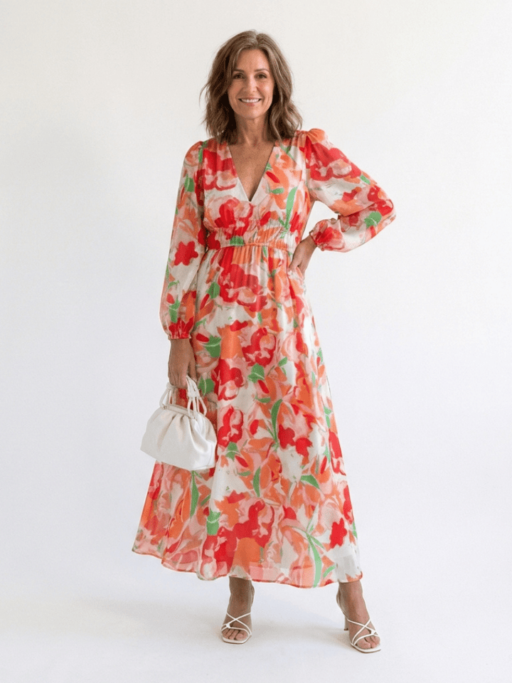 ALTHEA™ | Long Sleeve Floral Maxi Dress