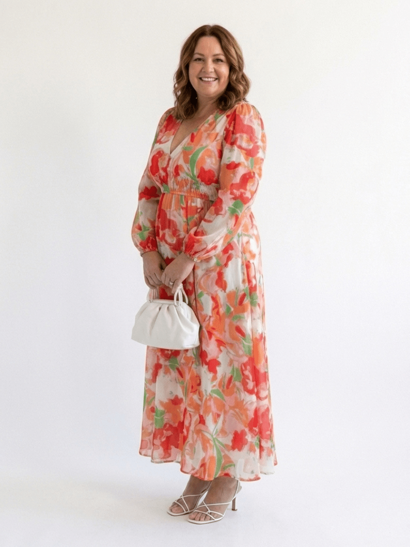 ALTHEA™ | Long Sleeve Floral Maxi Dress