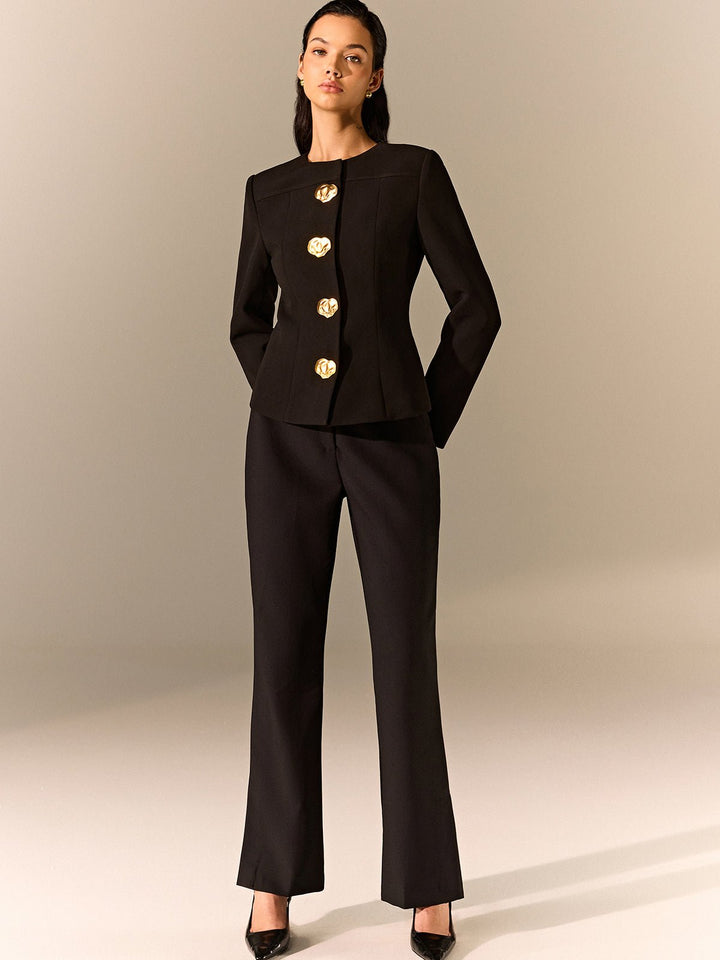Metal Detail Tailored Blazer