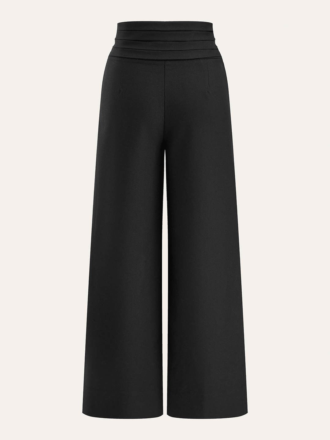High-Waist Pleated-Waistband Wide-Leg Pants