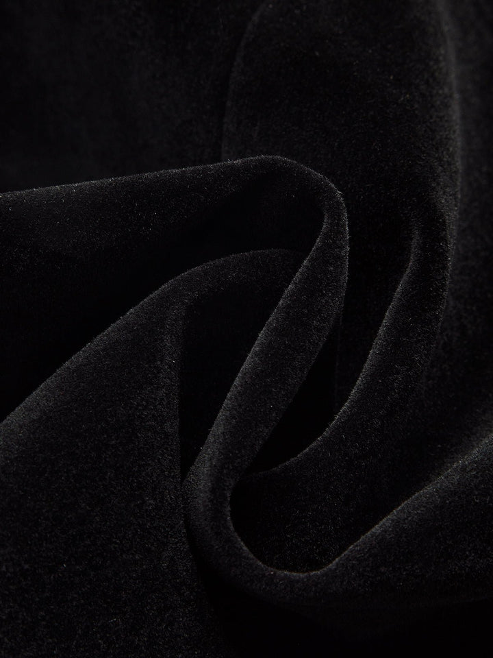 Velvet Stand Collar Blazer