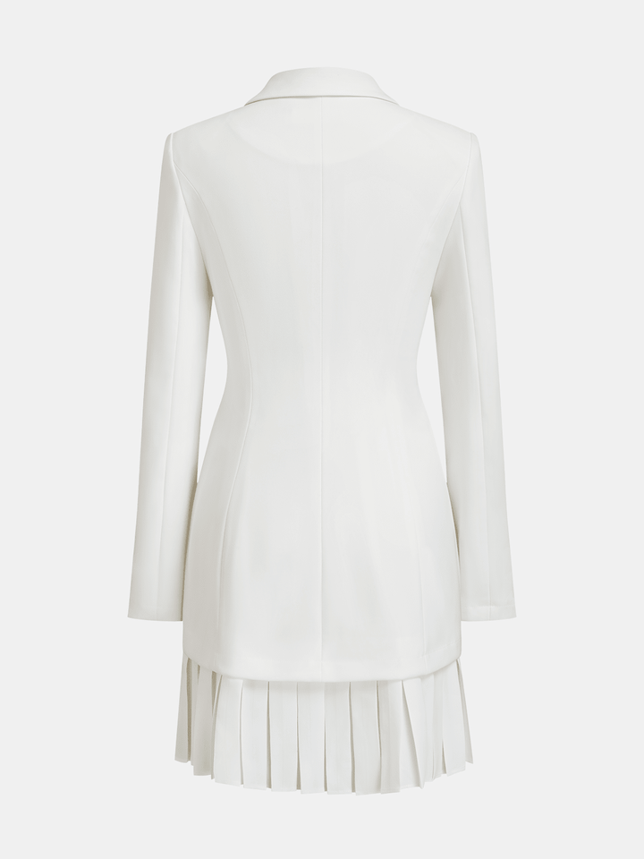 Pleated Hem Tailored Blazer Mini Dress