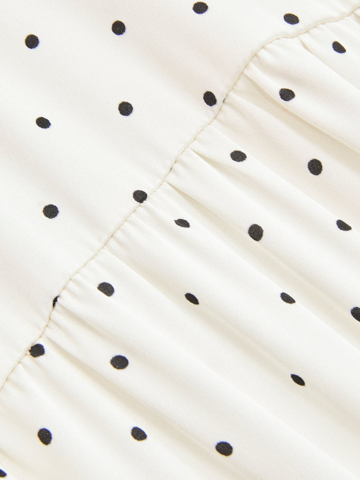 Polka Dot Wrap Tie Waist Mini Dress