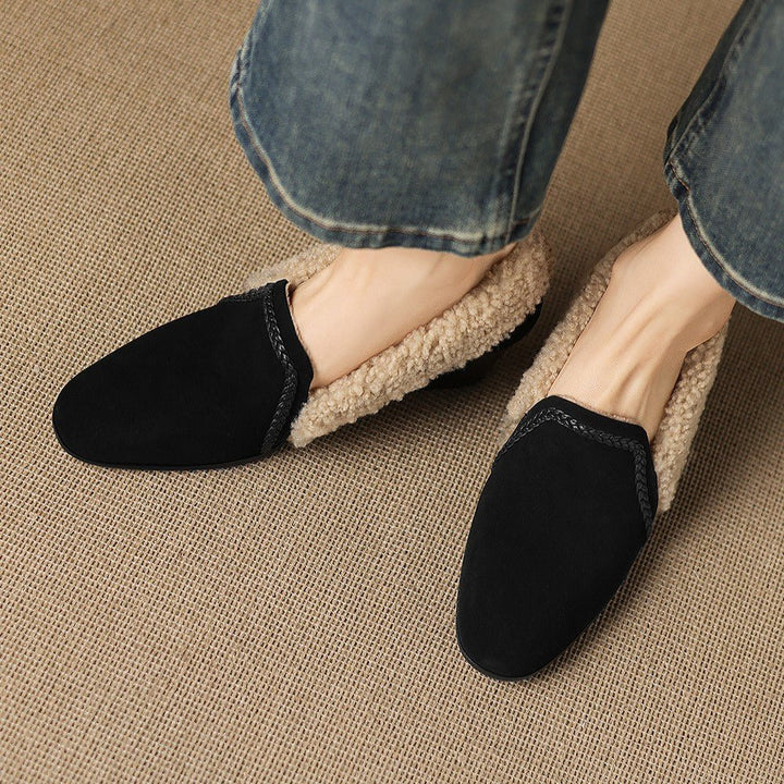 Caldena Shearling Leather Heels