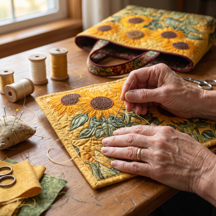 Classic Quilted Bag - Sunflowers