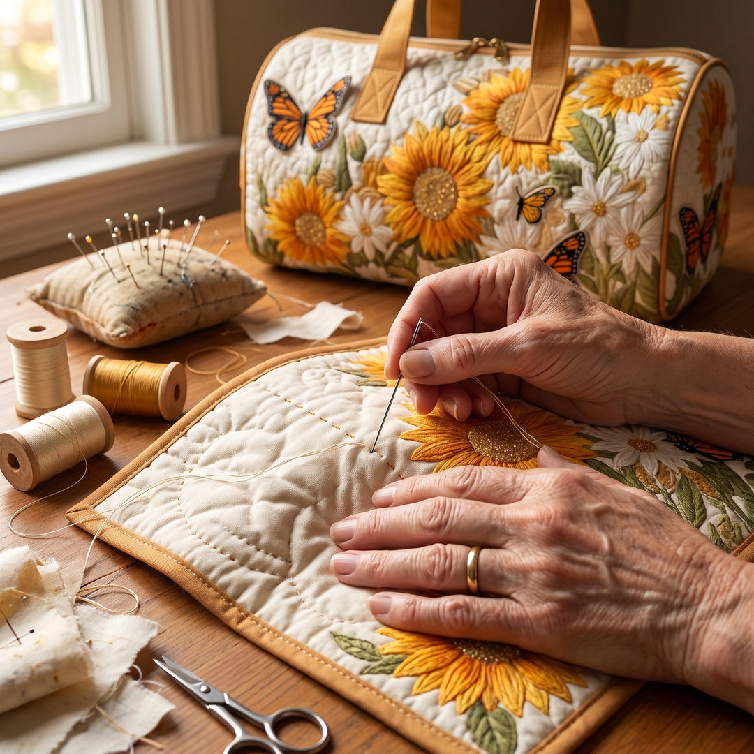 Bright Fields Quilted Duffle Bag