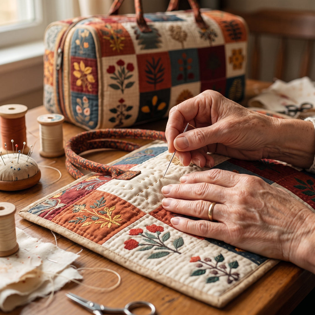 Petal Serenade Quilted Duffle Bag