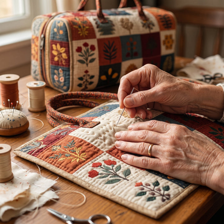 Petal Serenade Quilted Duffle Bag