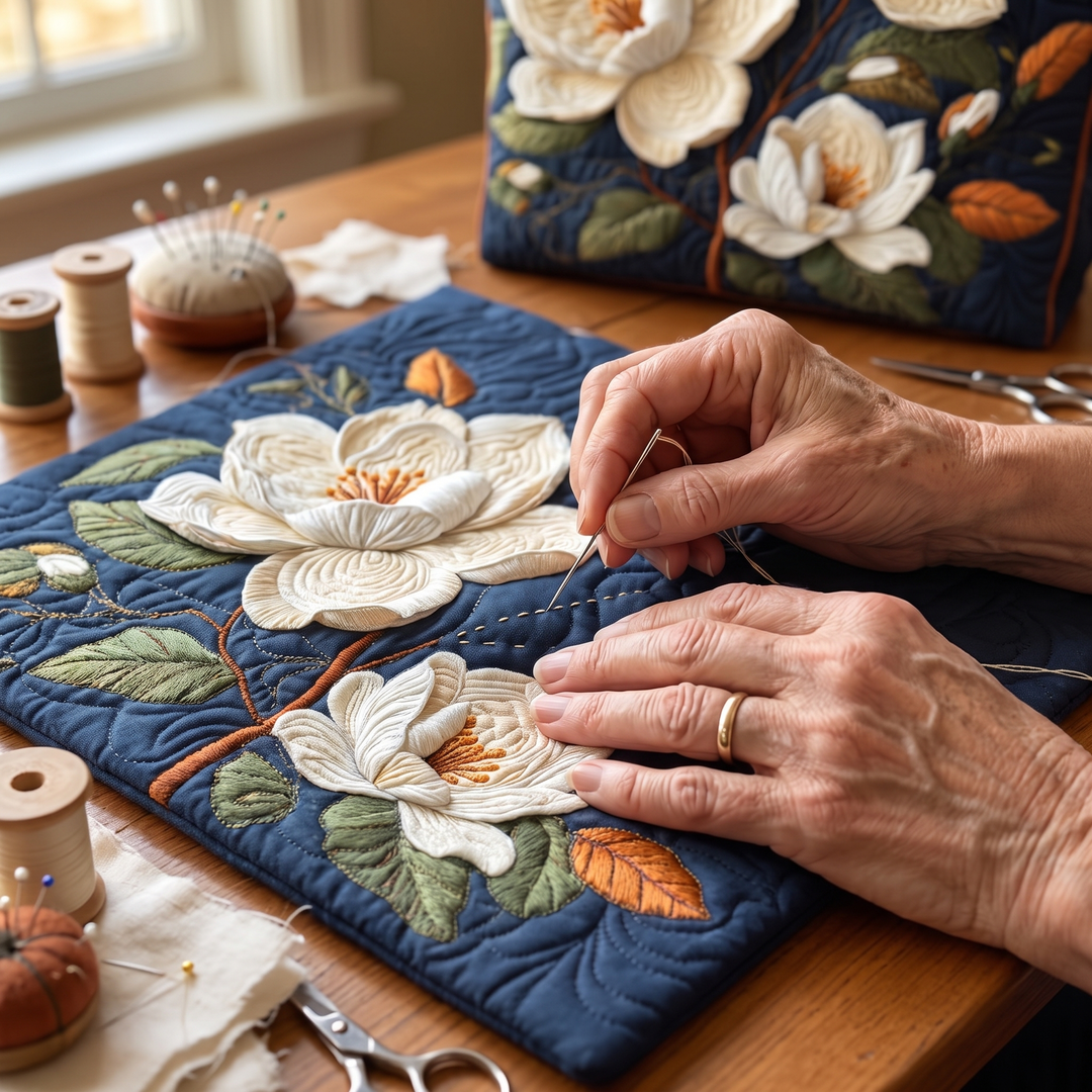 Artisan Quilted Bag - Delicate Magnolia