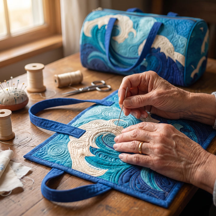 Rising Wave Quilted Duffle Bag