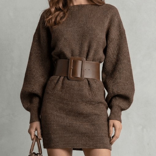 CLARA™ | Structured Belt Knit Dress