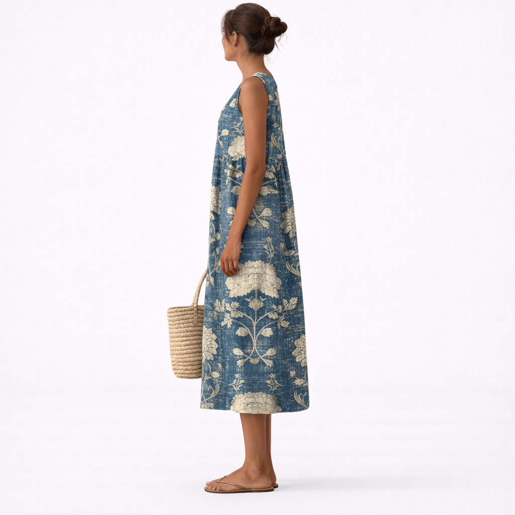 Alberte | Classic Midi Floral Dress