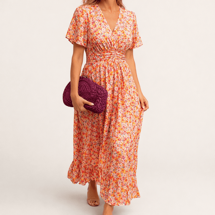FAITH™ | Elegant Long Dress With Flowers