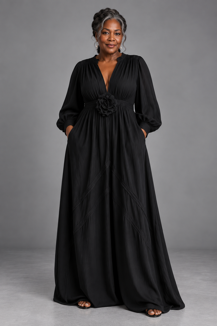 Funmi | 3D Floral High-Waist Maxi
