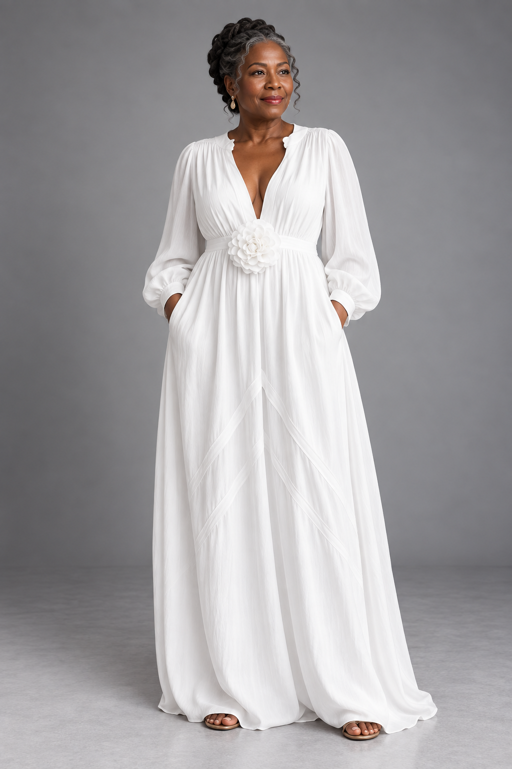 Funmi | 3D Floral High-Waist Maxi