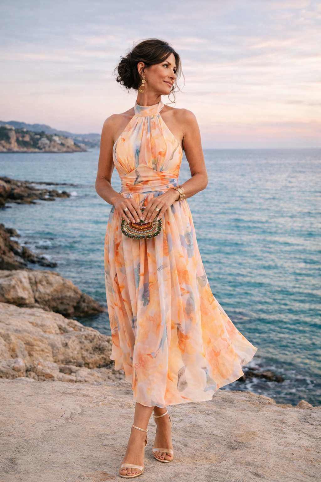 Aurora | Halter Neck Maxi Dress