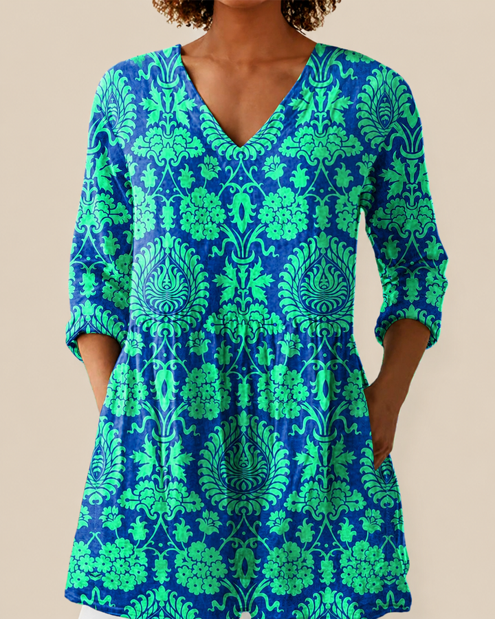 Romy | Long Blouse with Striking Pattern