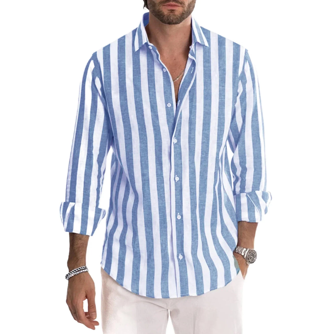 Men's Summer Striped Shirt | Checked, Long Sleeve
