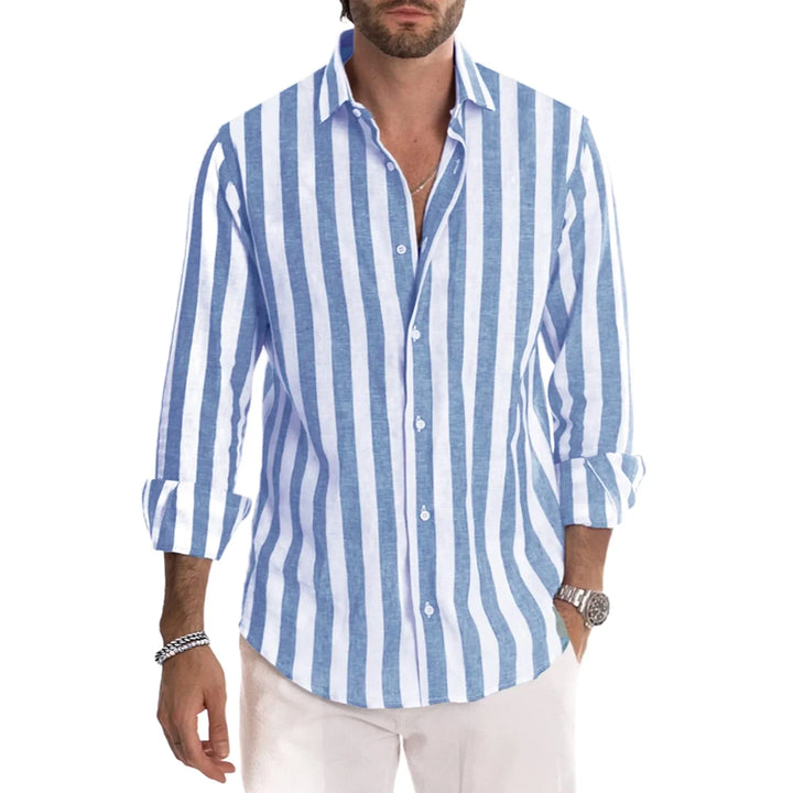 Men's Summer Striped Shirt | Checked, Long Sleeve
