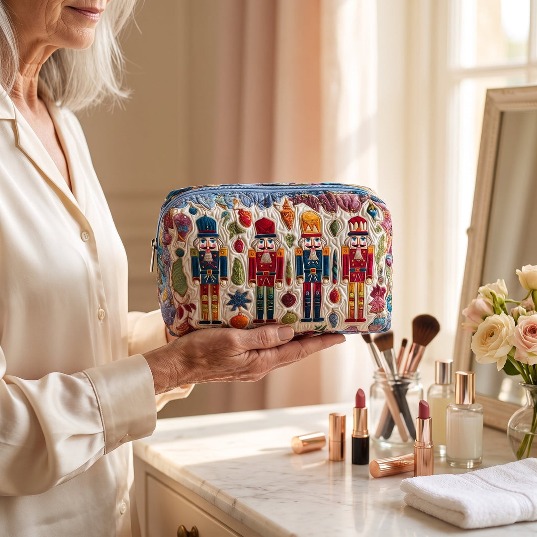 Nutcracker Glow Quilted Makeup Bag