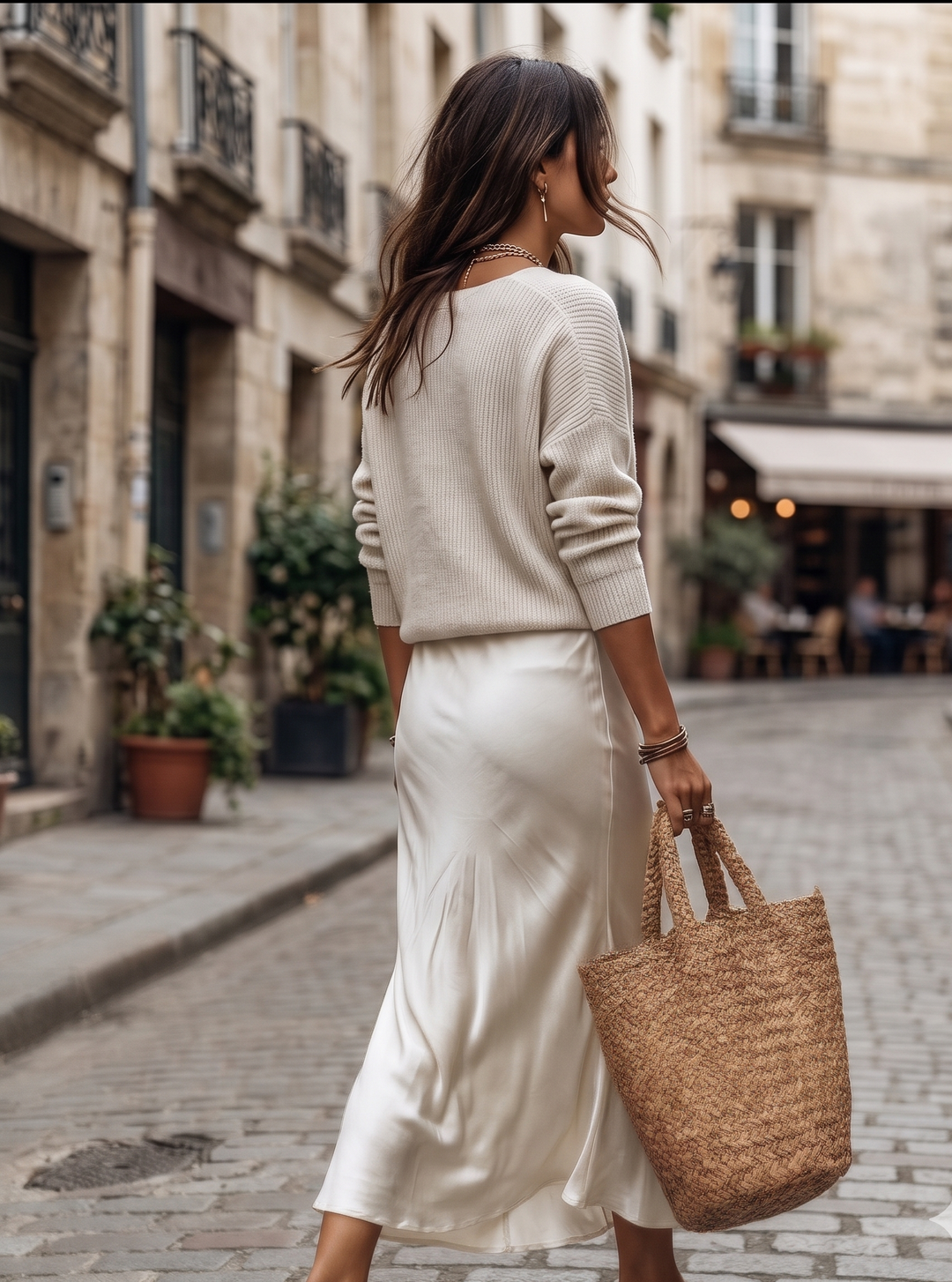 Elena™ | Satin Midi Dress with Matching Sweater