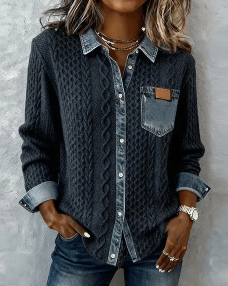 Juliane | Knitted Denim Sweater