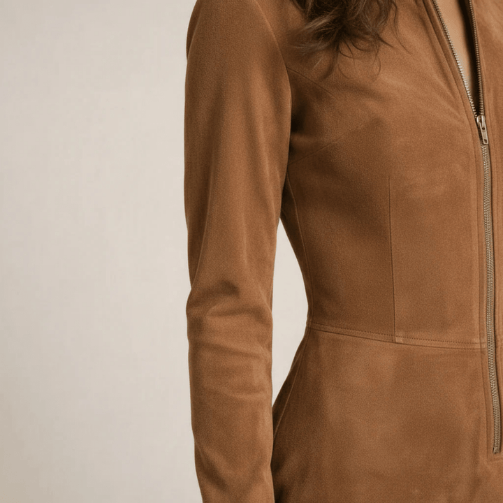 MILA™ | Suede Zip Dress