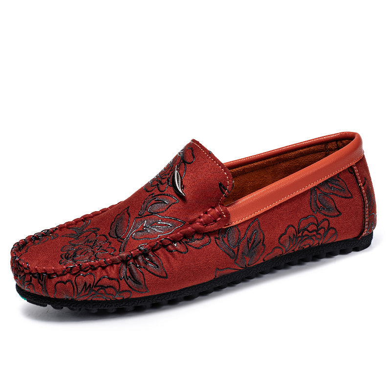 Leather Loafers with Flowers