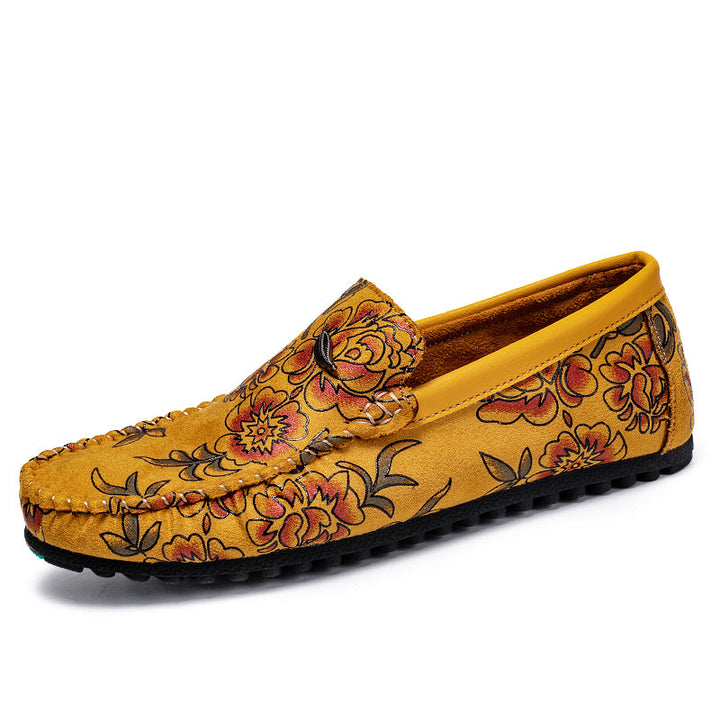 Leather Loafers with Flowers