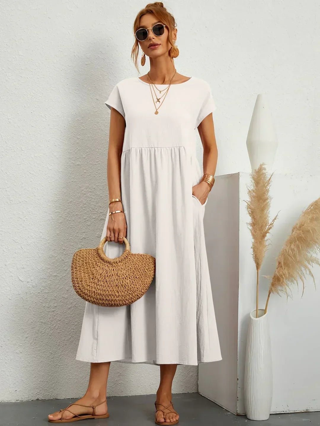 GABRIELLE™ — A Flowing Midi Dress with Timeless Elegance