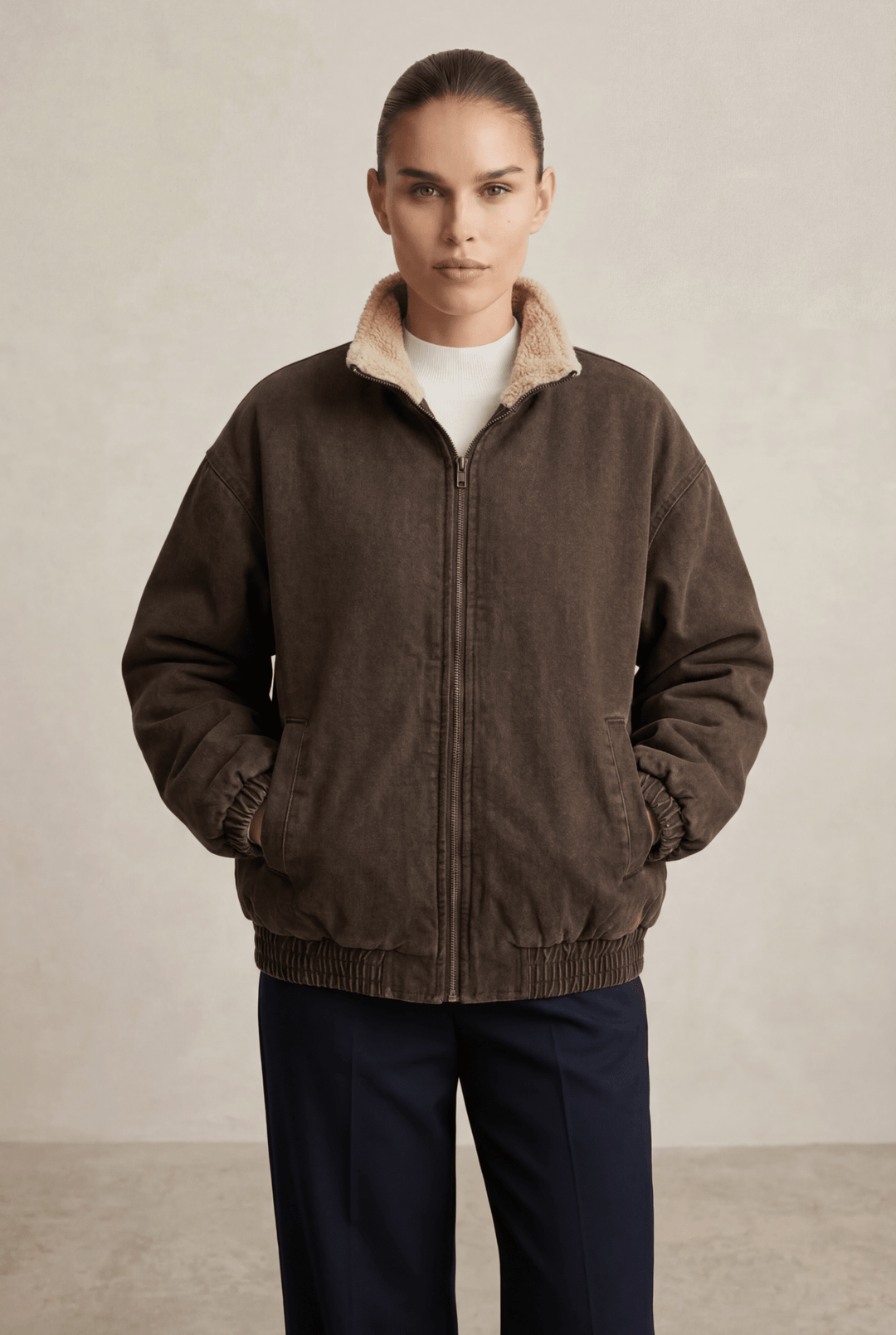 LENA | Sherpa Zip Jacket