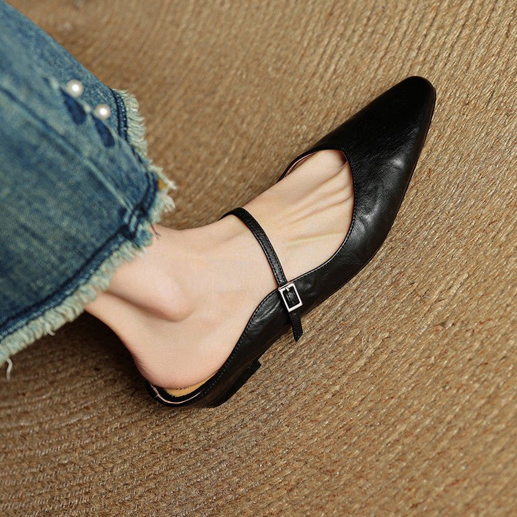 Talia Genuine Leather Mules