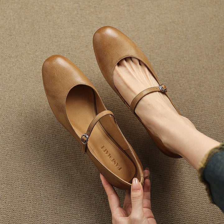 Caelen Leather Block Heels