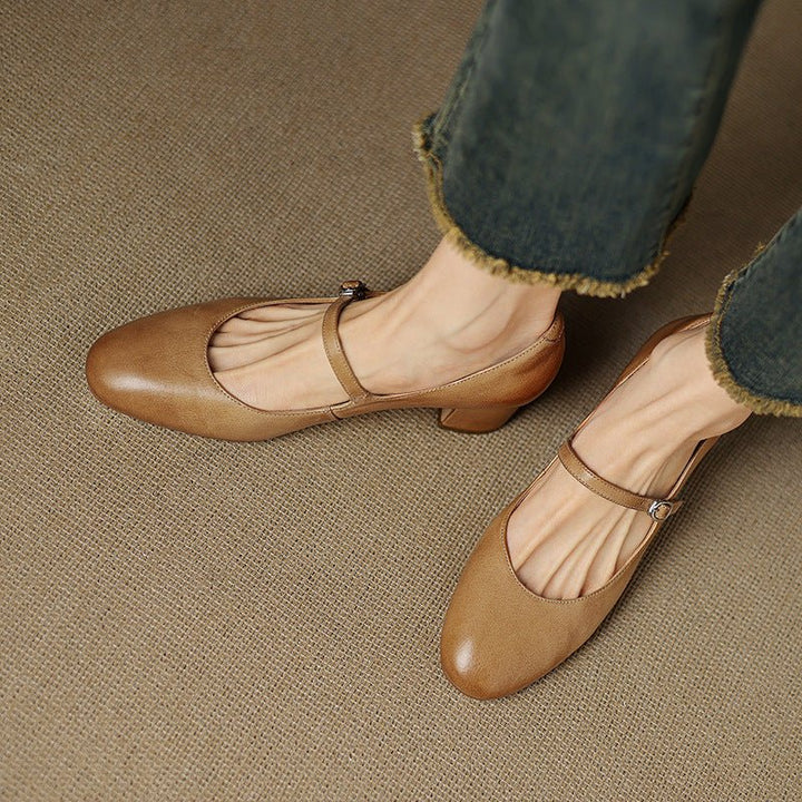 Caelen Leather Block Heels
