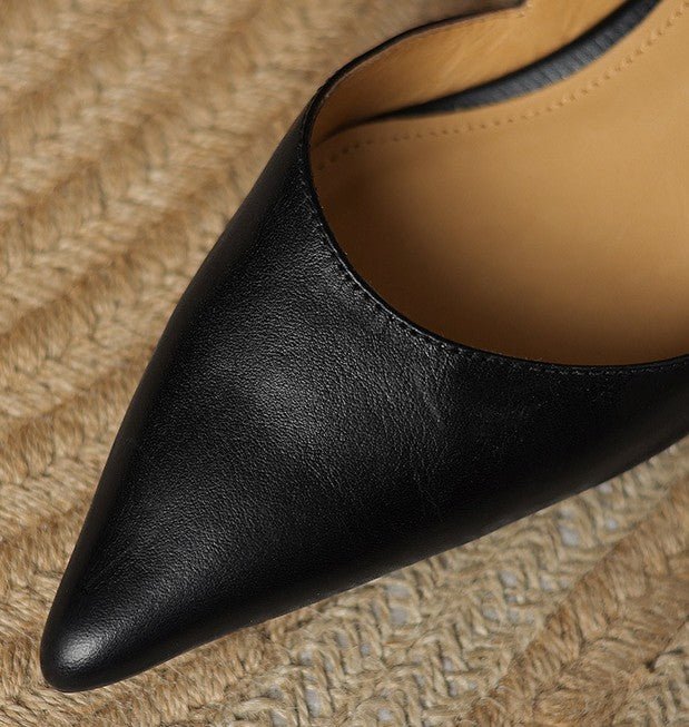 Ceyra Leather Kitten Heels
