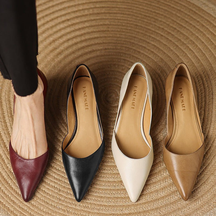 Ceyra Leather Kitten Heels