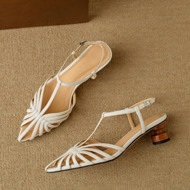 Elowen T-Strap Leather Heels