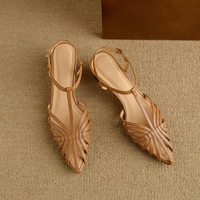 Elowen T-Strap Leather Heels