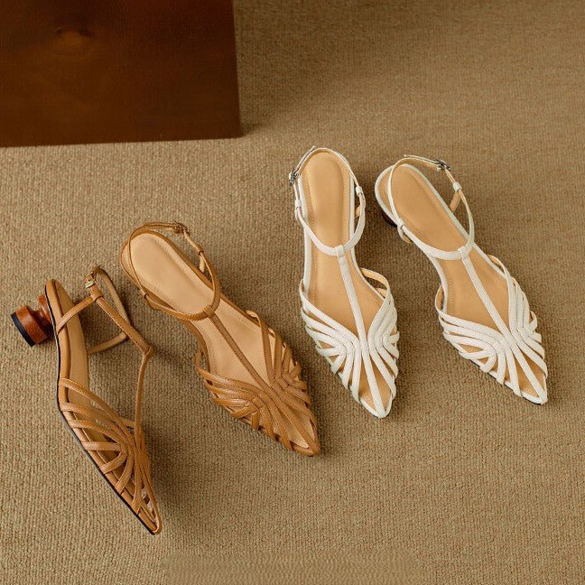 Elowen T-Strap Leather Heels