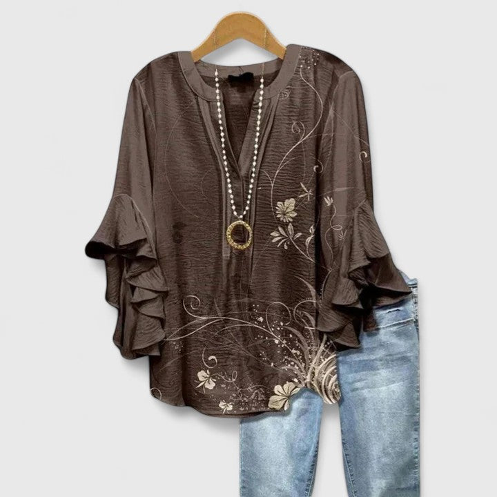 AURELIA™ | Ruffle Sleeve Statement Blouse