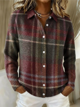 Eleanor | Classic Plaid Knit Cardigan for Women