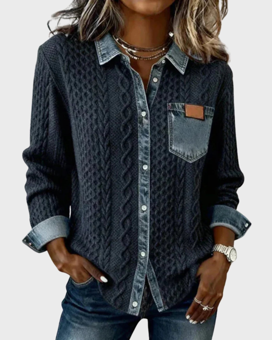 Juliane | Knitted Denim Sweater