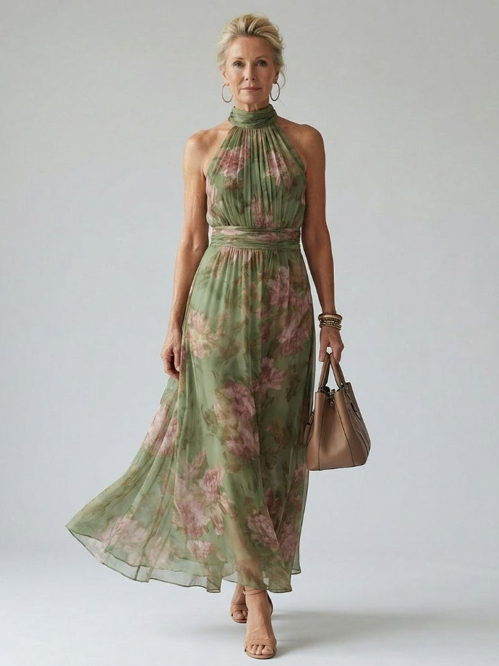 Bellthorne | Gathered Halter Midi Dress